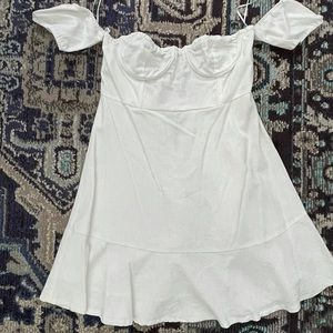 Nasty Gal off the shoulder white dress